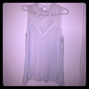 Lace high neck tank